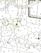 Ilustración para la contraportada de "la fiesta oscura" de Trepàt