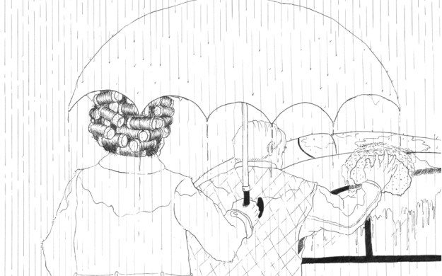 limpiando el coche. Ilustración Pablo Peña