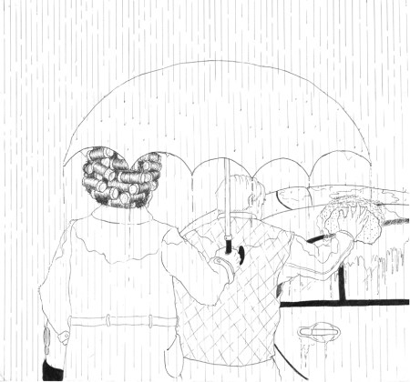 limpiando el coche. Ilustración Pablo Peña